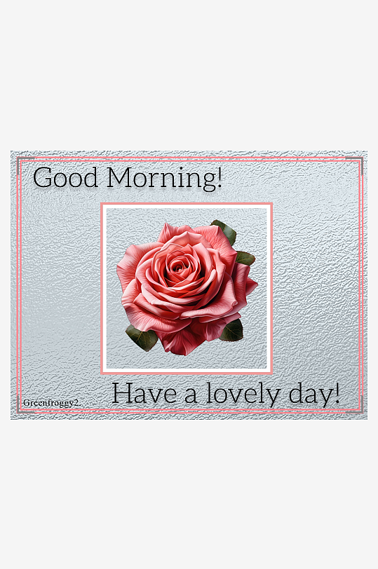 清晨玫瑰花问候卡片-众图网