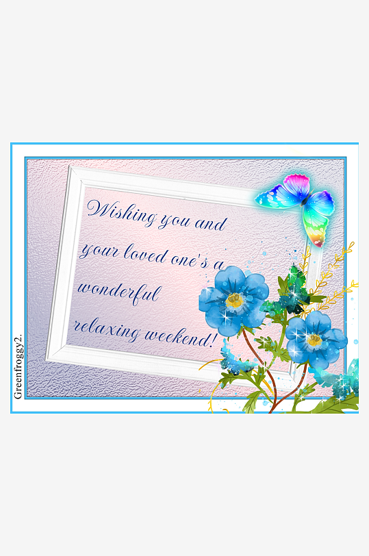 温馨周末祝福卡片-众图网