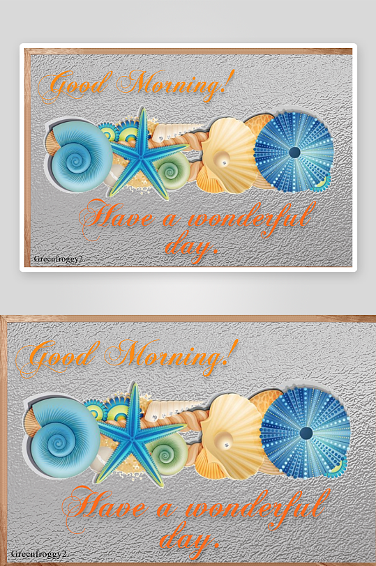 海洋主题早晨问候卡片-众图网