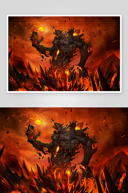 火焰熔岩中的巨大怪物-众图网