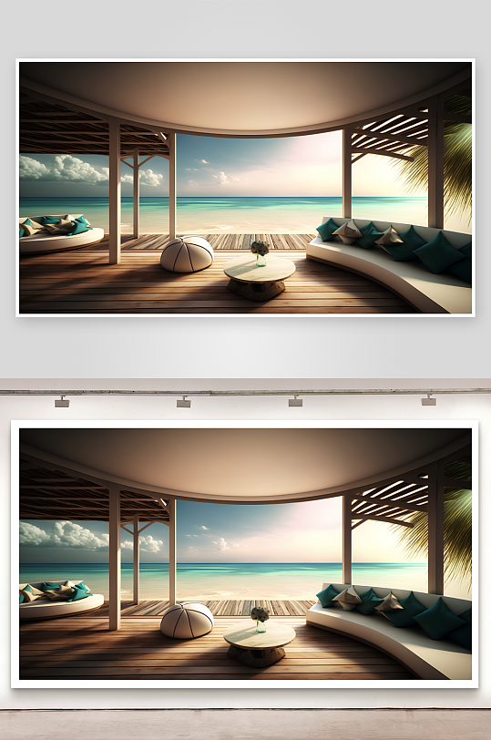 海滨露台日光美景-众图网