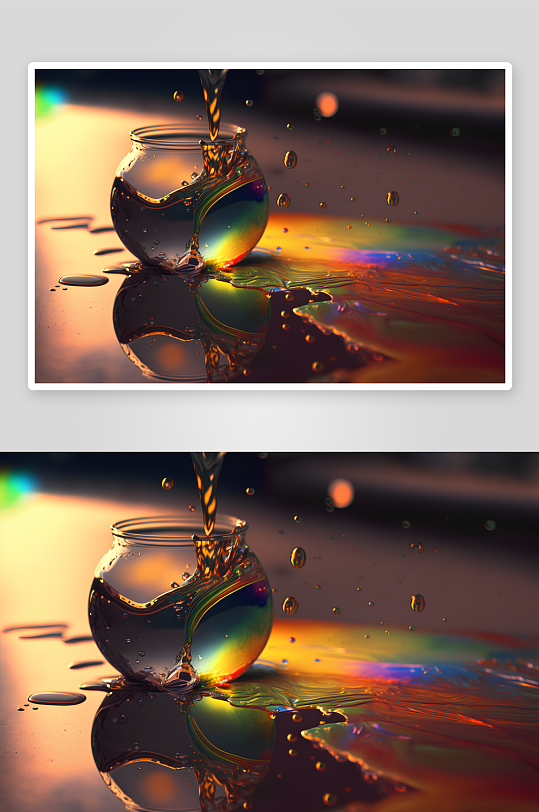 液体倾倒瞬间色彩斑斓溅射-众图网