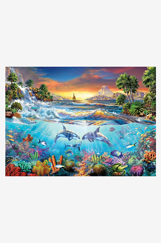 热带海岛水下世界美景-众图网
