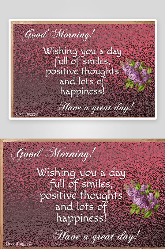 清晨祝福卡片鲜花点缀-众图网