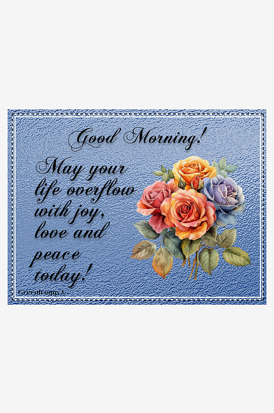 清晨花语祝福卡片-众图网