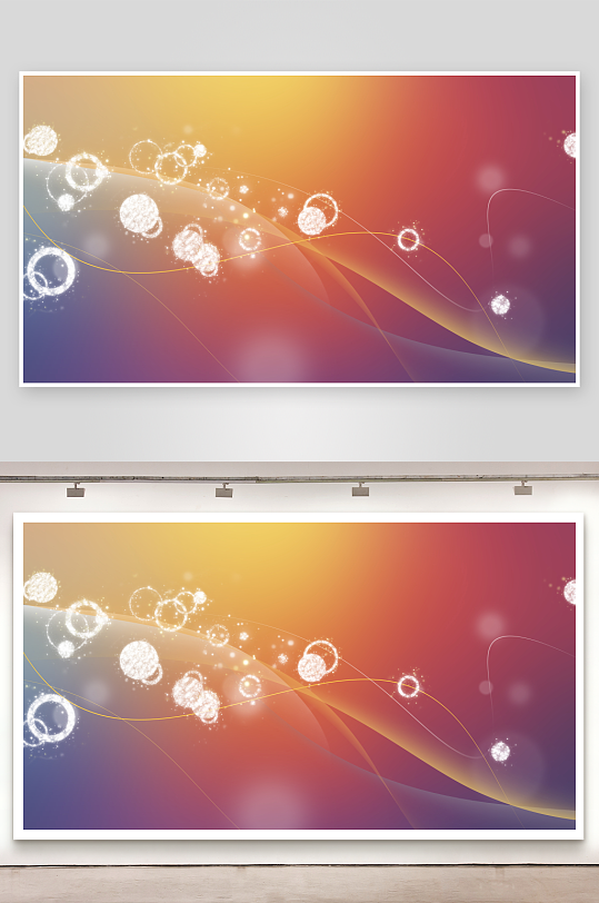 渐变色彩光点曲线图案-众图网