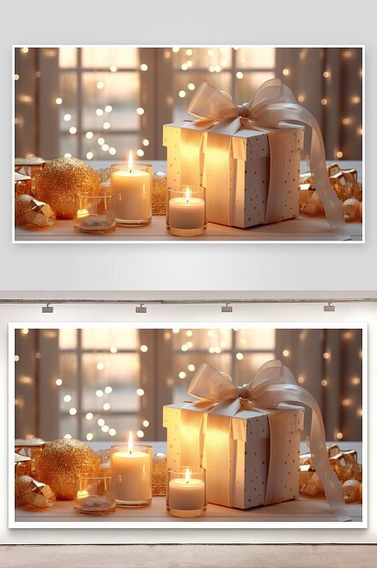 温馨节日烛光礼盒-众图网