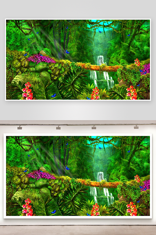 热带雨林瀑布奇景-众图网
