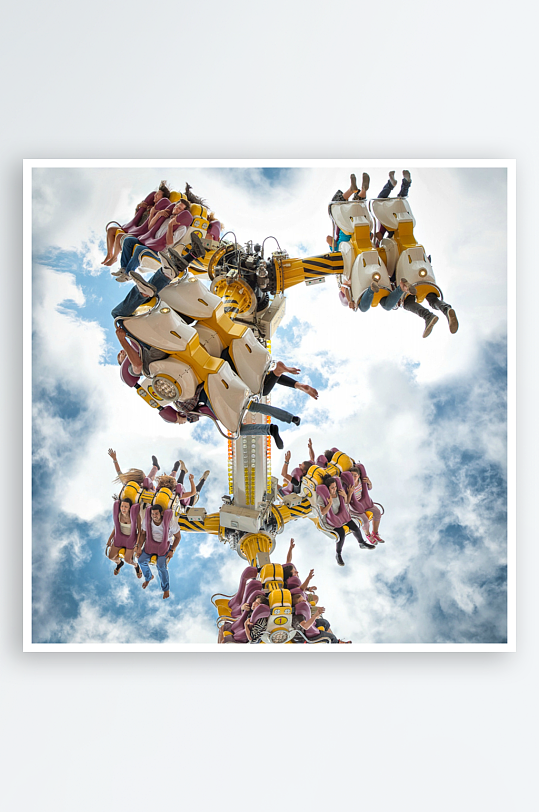 游乐场高空旋转过山车-众图网