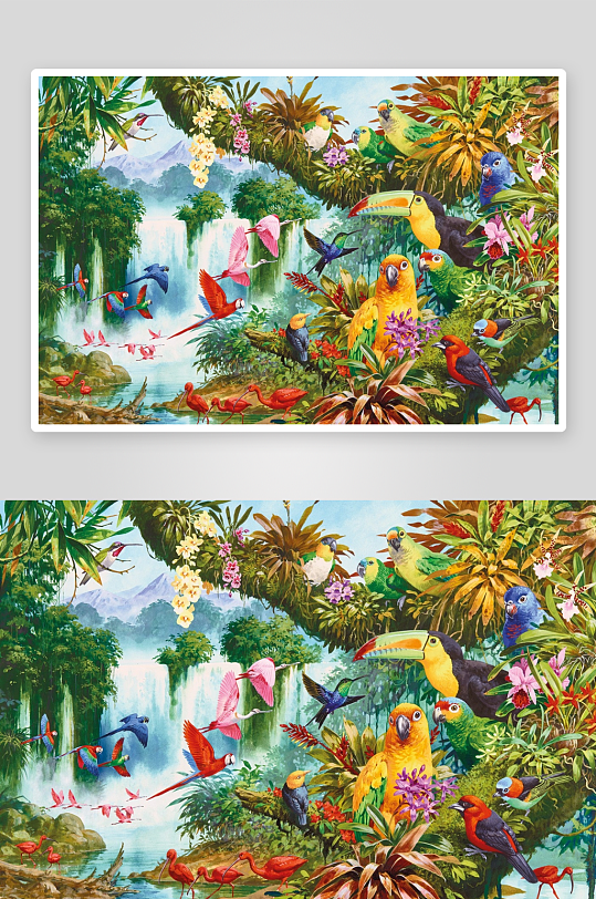 热带雨林鸟语花香生机盎然-众图网