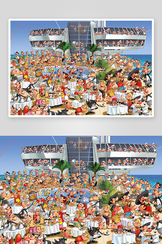 游轮甲板欢乐派对场景-众图网