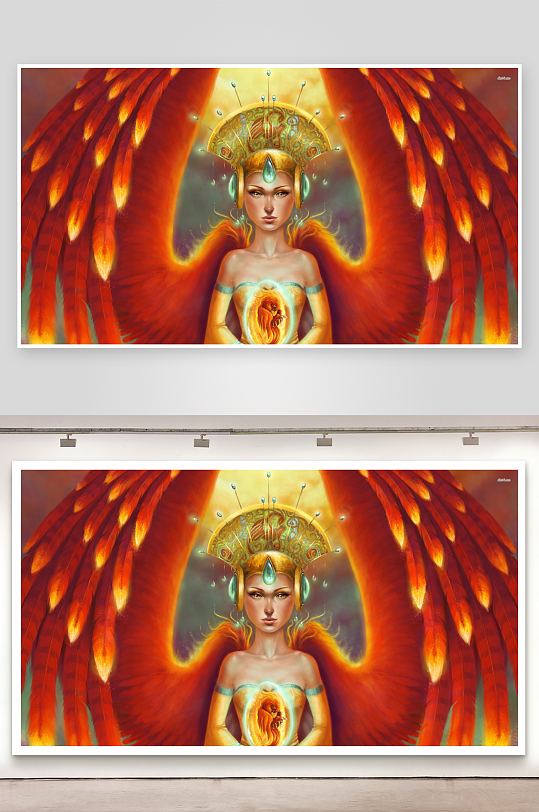 火焰天使羽翼光辉神秘-众图网