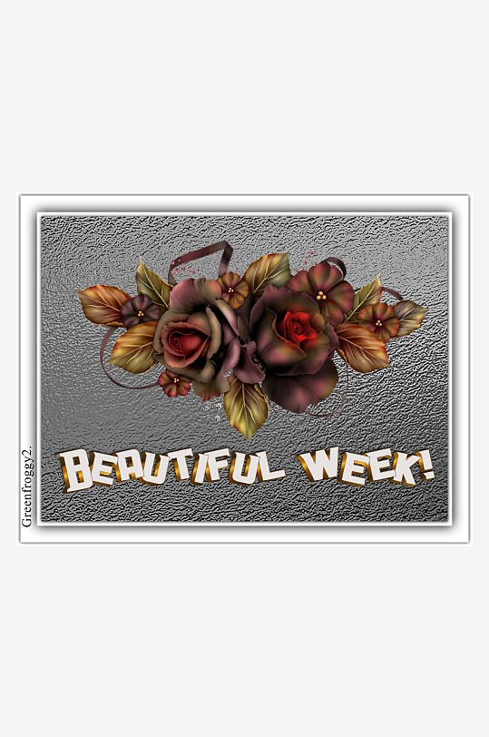 玫瑰花束与美丽一周祝福-众图网