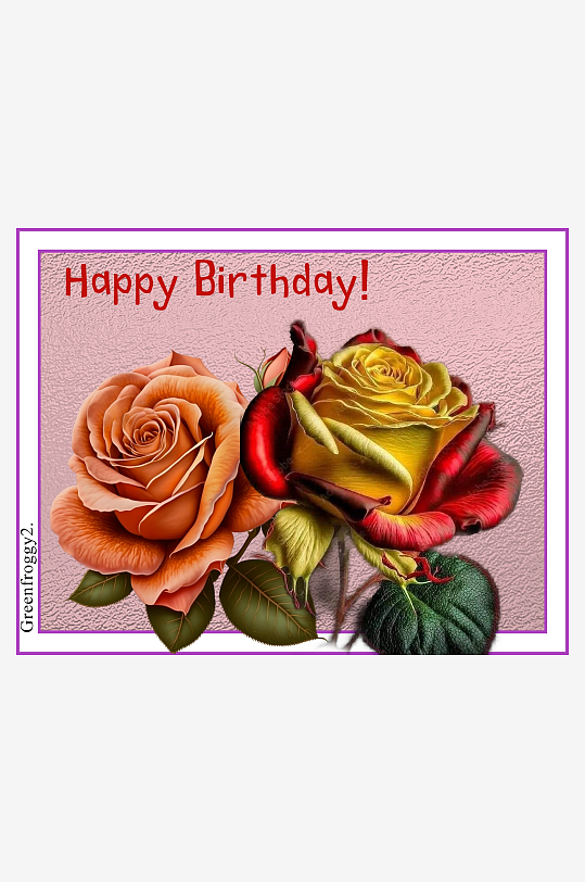 生日贺卡上的玫瑰花-众图网