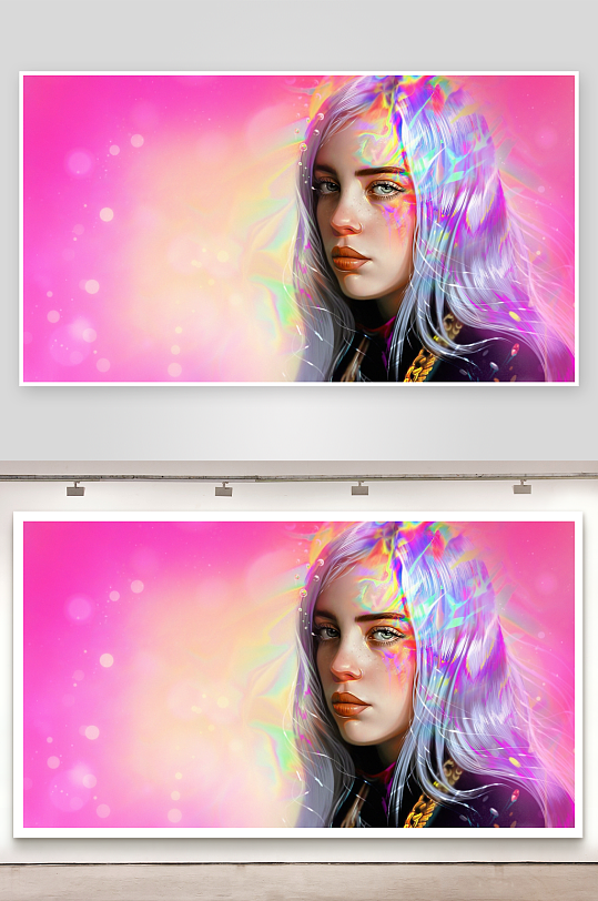 炫彩光影下的女性肖像艺术-众图网