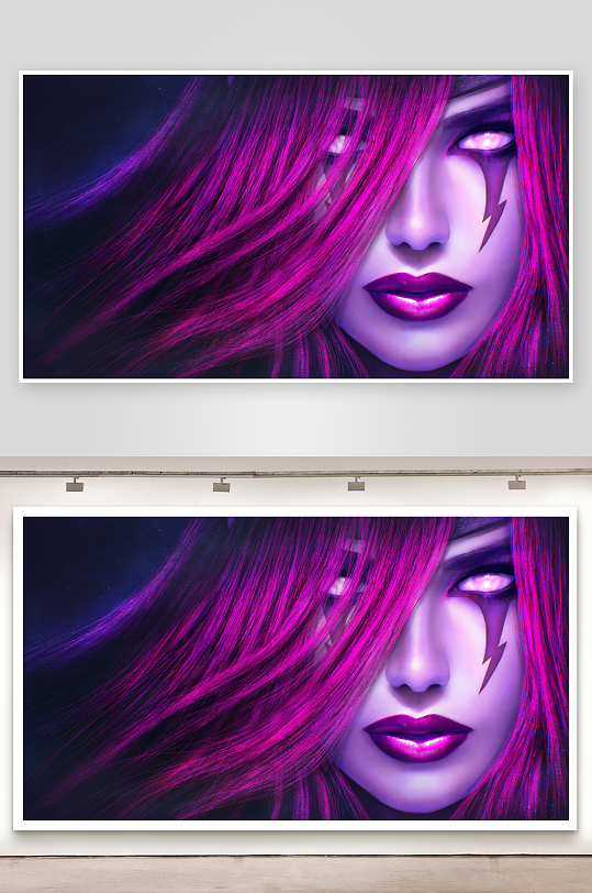 炫彩光影下的神秘女性肖像-众图网