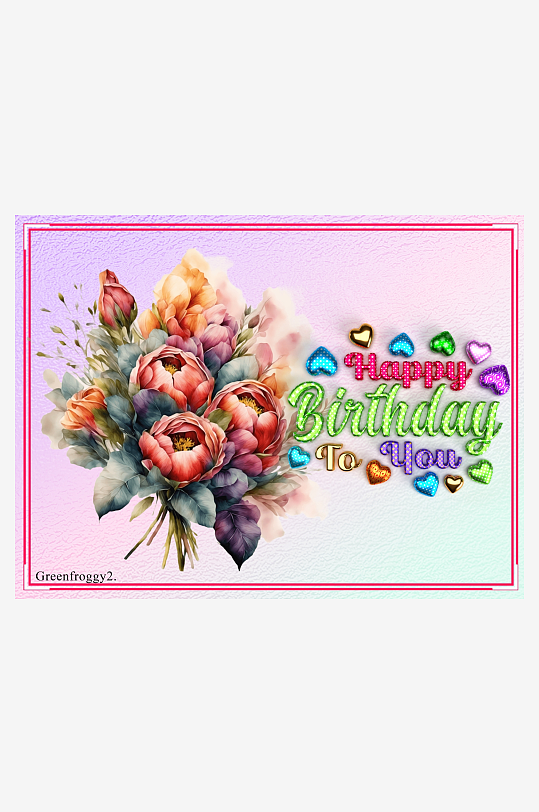 生日贺卡鲜花祝福-众图网