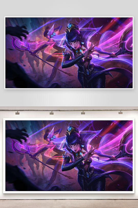 炫彩光效中的神秘女性战士-众图网