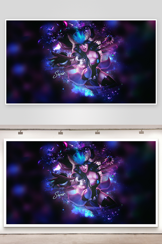 炫彩光效中的神秘女性角色-众图网