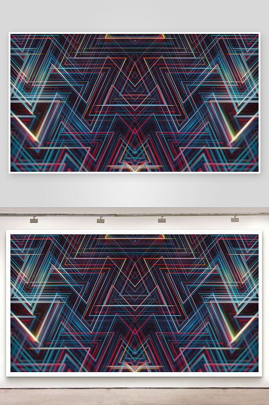 炫彩几何三角图案设计-众图网