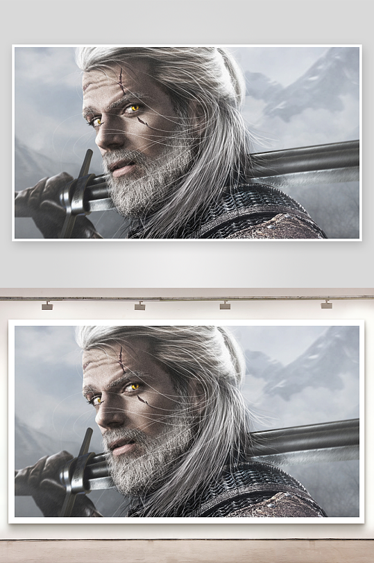 白发剑客凝视远方-众图网