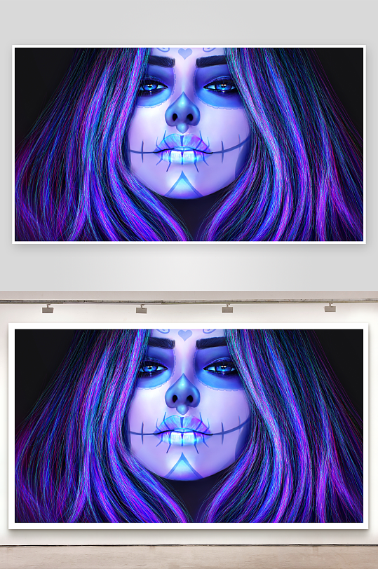 炫彩妆容艺术肖像-众图网