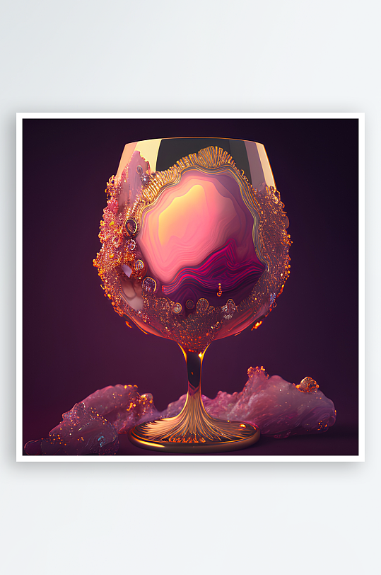 炫彩宝石酒杯艺术设计-众图网