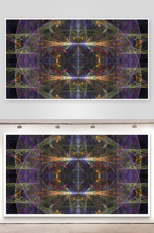 炫彩对称几何图案抽象艺术-众图网