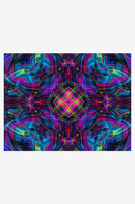 炫彩抽象图案中心对称设计-众图网