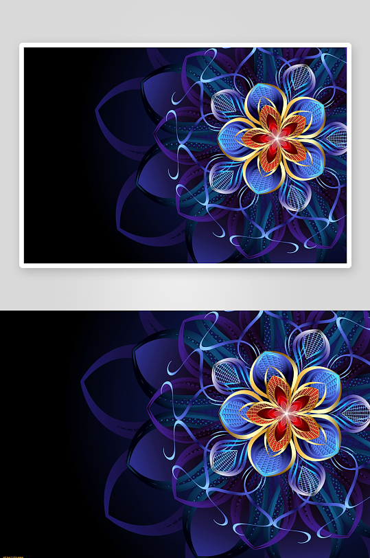 炫彩抽象花卉图案设计-众图网