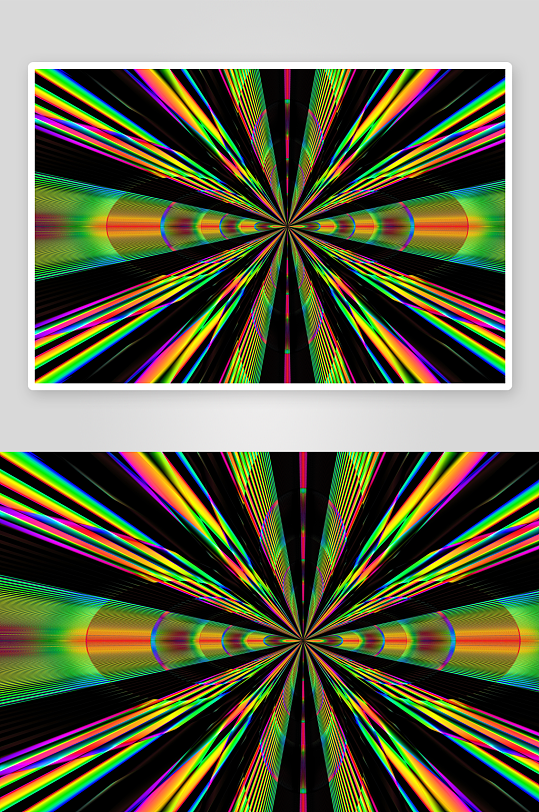炫彩放射线条构成的视觉冲击图案-众图网