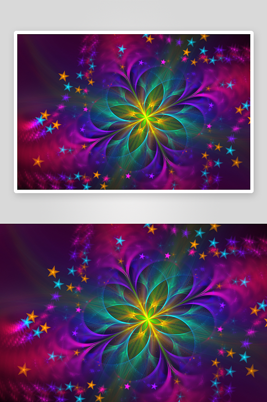 炫彩星花图案抽象艺术-众图网