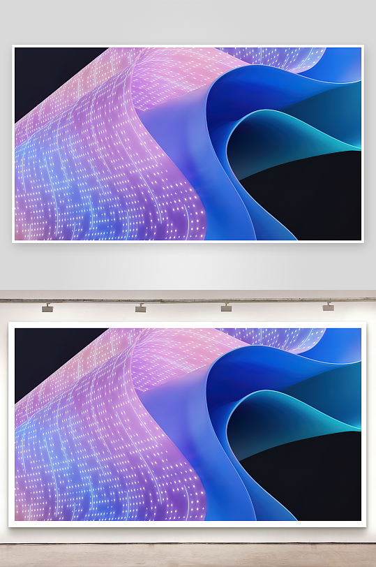 炫彩波浪光影艺术装置-众图网