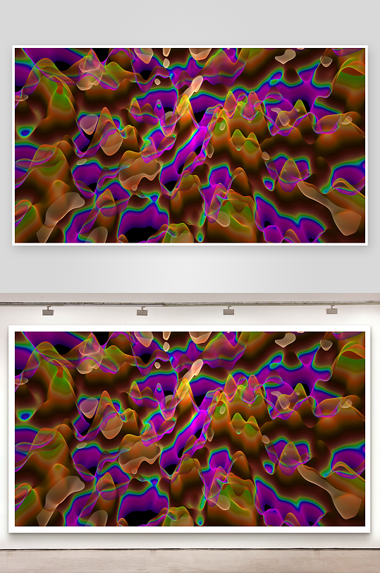 炫彩波浪抽象图案视觉冲击-众图网