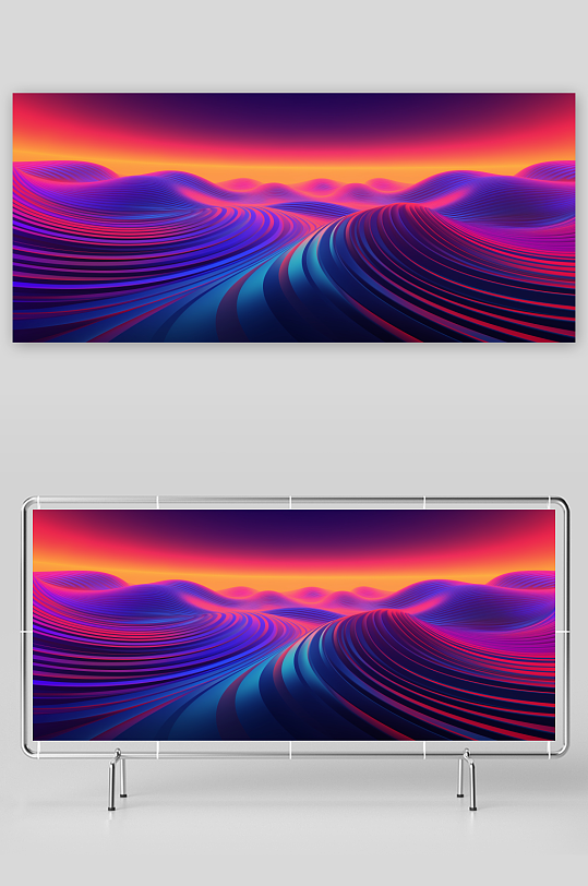 炫彩波浪抽象艺术图案-众图网