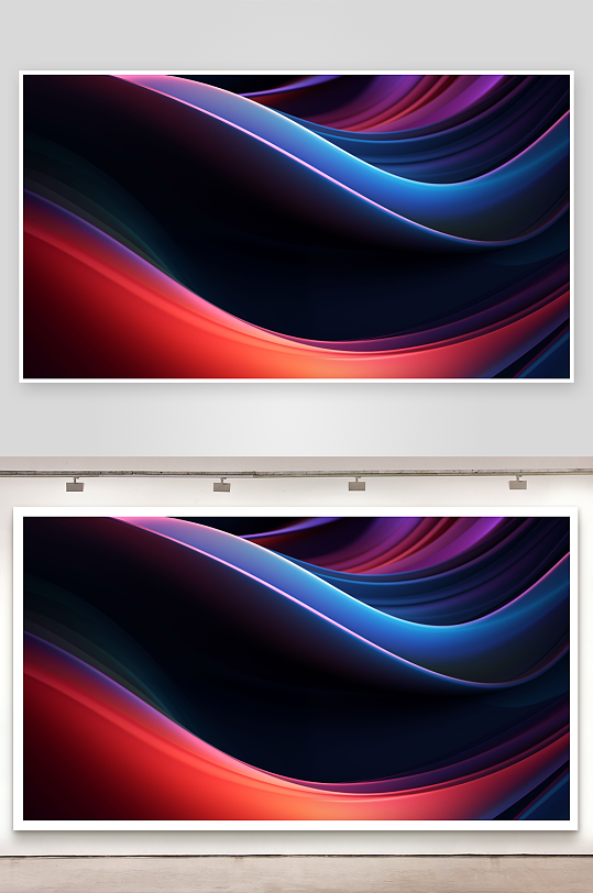 炫彩流动曲线抽象艺术-众图网