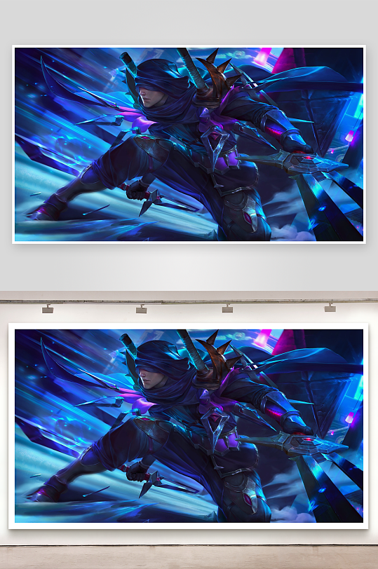 神秘刺客手持双刃蓄势待发-众图网