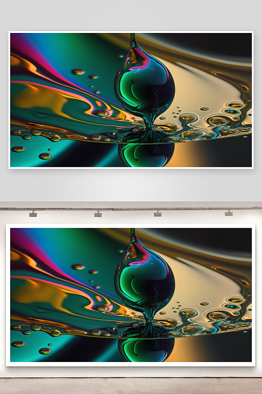 炫彩液滴流动艺术-众图网