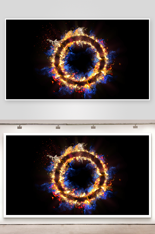 炫彩火焰光环动态视觉效果-众图网