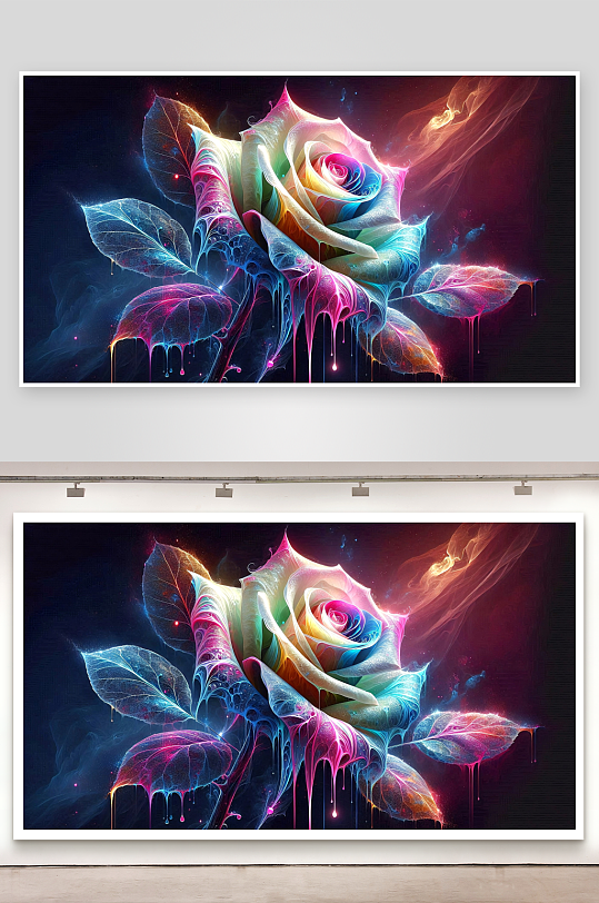 炫彩玫瑰艺术画照片摄影-众图网