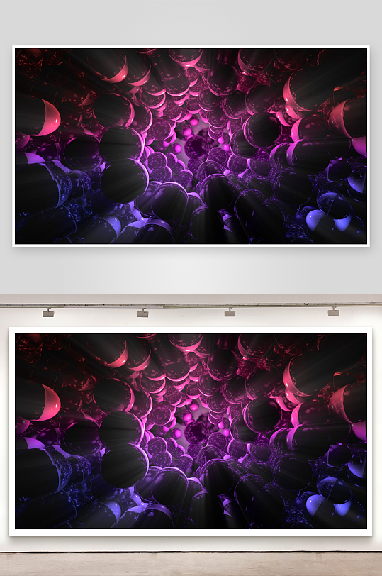 炫彩球体隧道光影交错-众图网