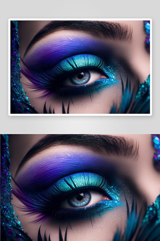 炫彩眼妆特写展现艺术之美-众图网