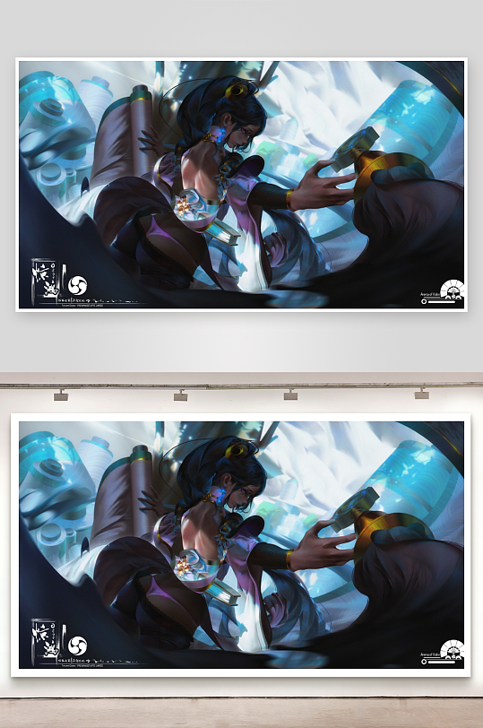 神秘女子手持古物的艺术插画-众图网