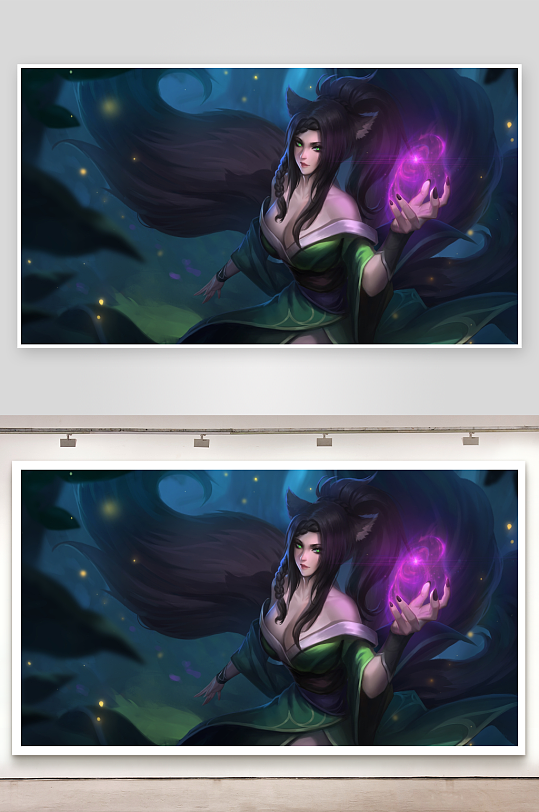 神秘女子施法夜林场景-众图网