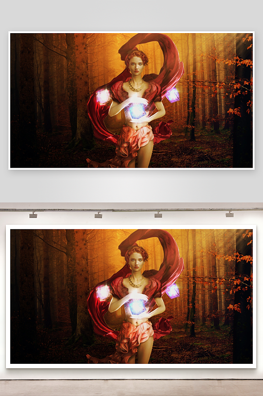 神秘女子林间施法-众图网