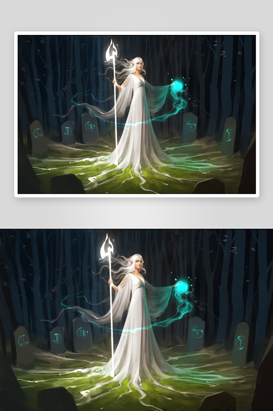神秘女巫森林施法-众图网