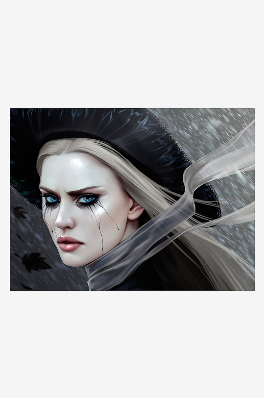 神秘女巫面容特写-众图网