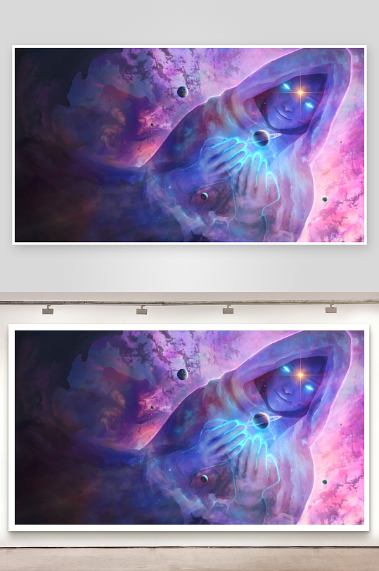 神秘宇宙人像艺术画-众图网