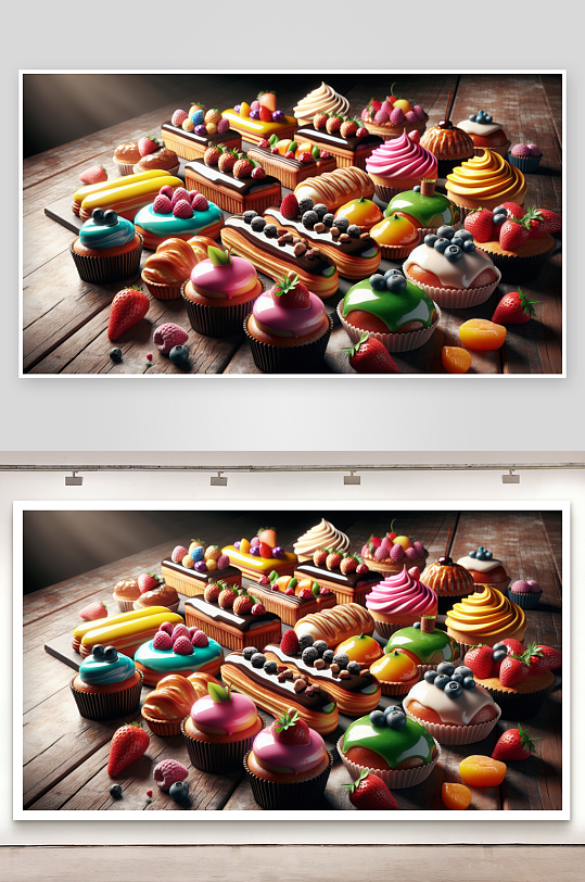 琳琅满目甜点摆盘-众图网