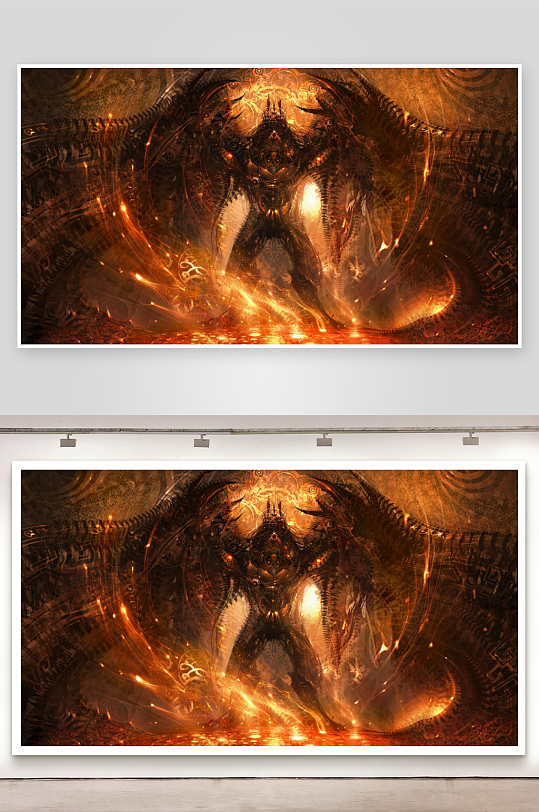 神秘巨兽光影艺术画面-众图网